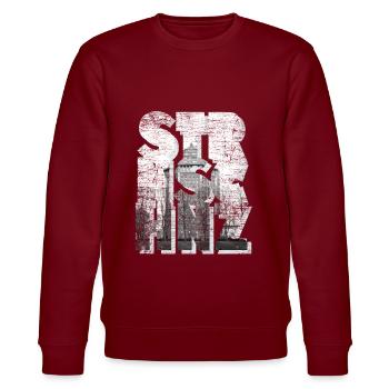 Sternschanze Geschenk - Stanley/Stella Unisex Bio-Sweatshirt CHANGER  - Burgunderrot - Vorne - Nik (191cm) & Marisol (170cm)