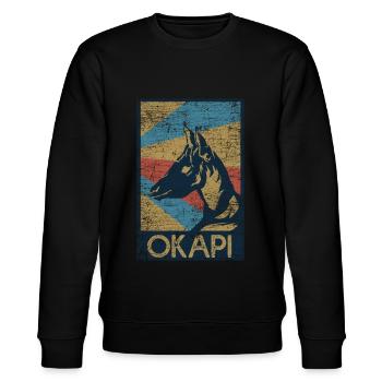 Okapi gift - Stanley/Stella CHANGER Unisex Organic Sweatshirt - black - Front - Nik (191cm) & Marisol (170cm)