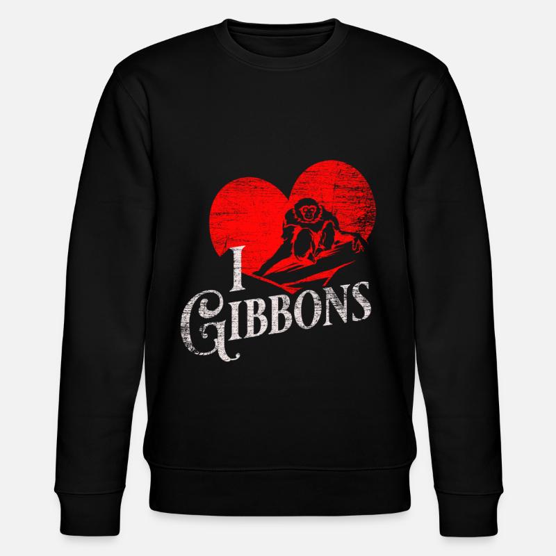 Gibbon Geschenk - Stanley/Stella Unisex Bio-Sweatshirt CHANGER  - Schwarz