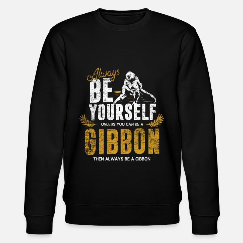 Gibbon Geschenk - Stanley/Stella Unisex Bio-Sweatshirt CHANGER  - Schwarz