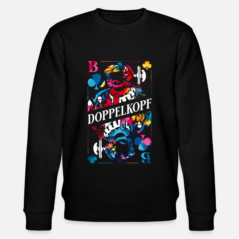 Doppelkopf Polygon - Stanley/Stella Unisex Bio-Sweatshirt CHANGER  - Schwarz