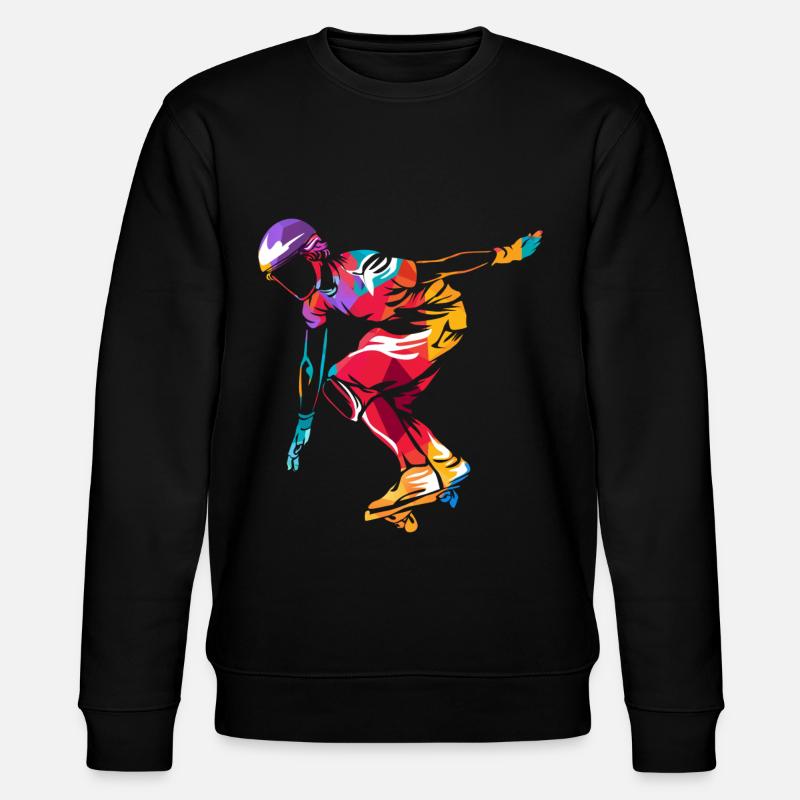 Waveboarden polygon - Stanley/Stella CHANGER Unisex Organic Sweatshirt - black