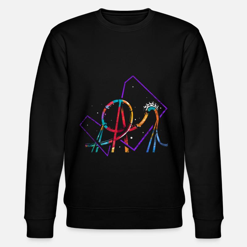 Roller coaster polygon gift - Stanley/Stella CHANGER Unisex Organic Sweatshirt - black