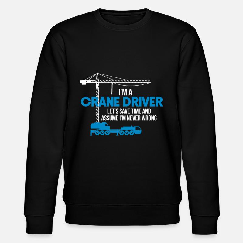 crane operator - Stanley/Stella CHANGER Unisex Organic Sweatshirt - black