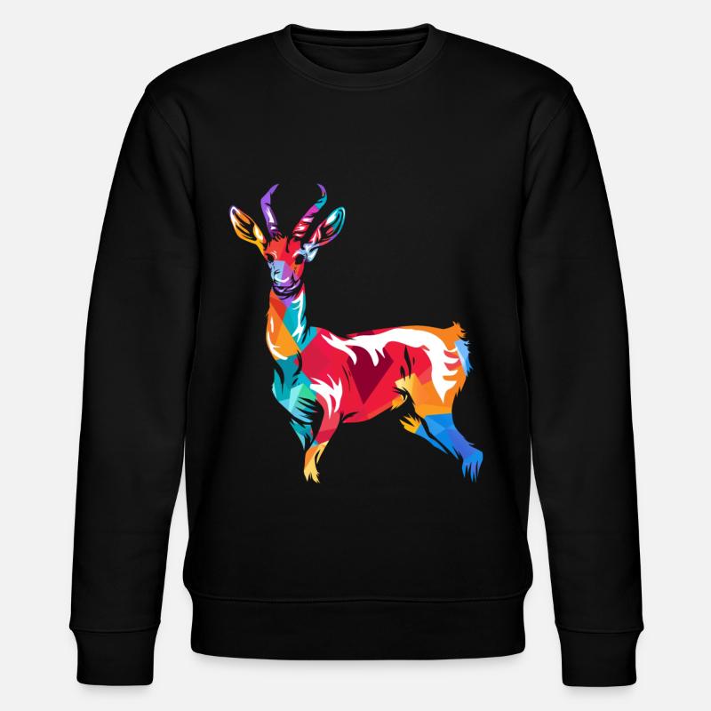 Gazelle Polygon - Stanley/Stella Unisex Bio-Sweatshirt CHANGER  - Schwarz