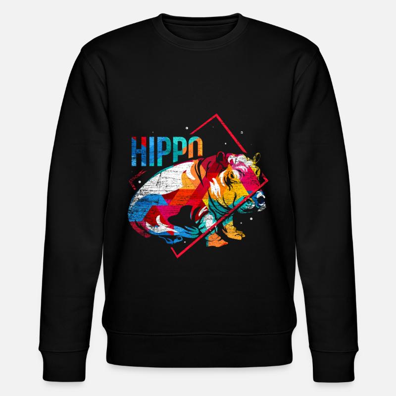 Hippopotame Polygone - Sweat bio CHANGER Stanley/Stella Unisexe - noir