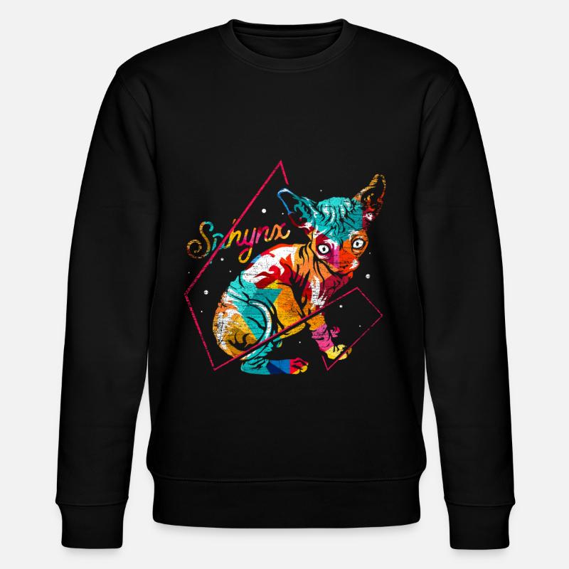 Sphynx Polygon Geschenk - Stanley/Stella Unisex Bio-Sweatshirt CHANGER  - Schwarz