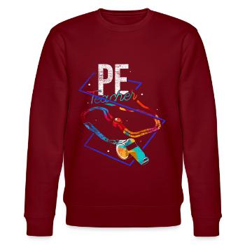 Sportlehrer Polygon - Stanley/Stella Unisex Bio-Sweatshirt CHANGER  - Burgunderrot - Vorne - Nik (191cm) & Marisol (170cm)