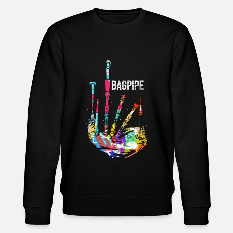 Bagpipe Gift - Stanley/Stella CHANGER Unisex Organic Sweatshirt - black