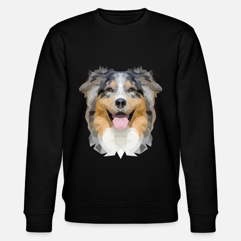 Australian Shepherd polygon - Stanley/Stella CHANGER Unisex Organic Sweatshirt - black