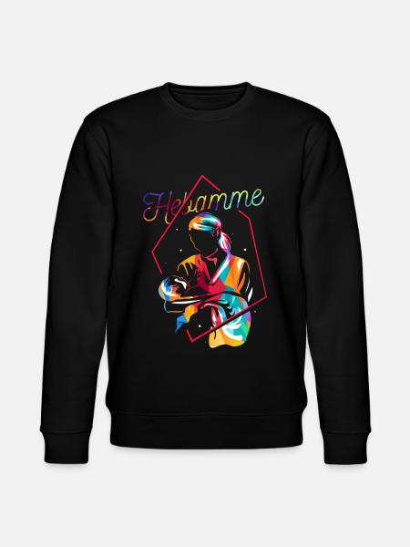 Hebamme Geschenk - Stanley/Stella Unisex Bio-Sweatshirt CHANGER  - Schwarz