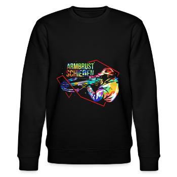 Armbrust Schiessen Geschenk - Stanley/Stella Unisex Bio-Sweatshirt CHANGER  - Schwarz - Vorne - Nik (191cm) & Marisol (170cm)
