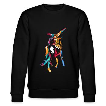 Voltigieren - Stanley/Stella Unisex Bio-Sweatshirt CHANGER  - Schwarz - Vorne - Nik (191cm) & Marisol (170cm)