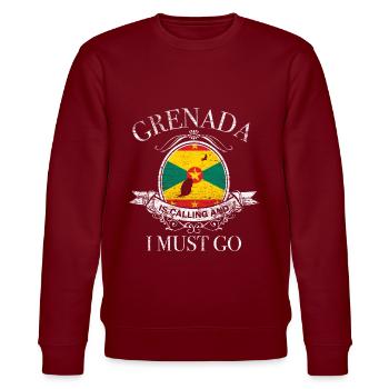 Grenada spice island gift - Stanley/Stella CHANGER Unisex Organic Sweatshirt - burgundy - Front - Nik (191cm) & Marisol (170cm)