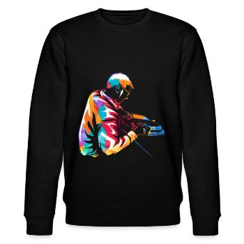 Mediendesigner - Stanley/Stella Unisex Bio-Sweatshirt CHANGER  - Schwarz - Vorne - Nik (191cm) & Marisol (170cm)