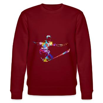 Slackline - Stanley/Stella Unisex Bio-Sweatshirt CHANGER  - Burgunderrot - Vorne - Nik (191cm) & Marisol (170cm)