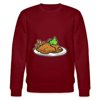 Wiener schnitzel - Stanley/Stella Unisex Bio-Sweatshirt CHANGER  - Burgunderrot - Vorne - Nik (191cm) & Marisol (170cm)