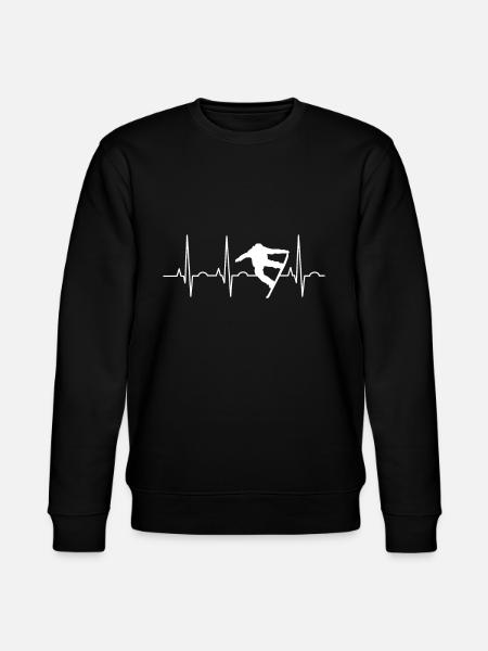 Snowboarding Heartbeat - Stanley/Stella CHANGER Unisex Organic Sweatshirt - black