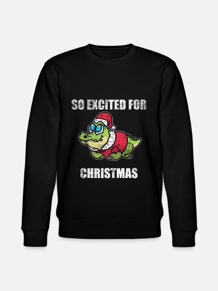 Alligator Weihnachtsmann Weihnachtsgeschenk - Stanley/Stella Unisex Bio-Sweatshirt CHANGER - Schwarz