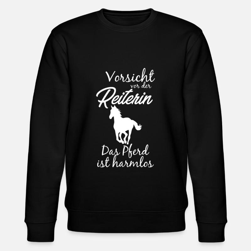 Reiten Pferdespruch - Stanley/Stella Unisex Bio-Sweatshirt CHANGER - Schwarz