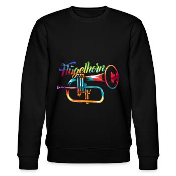 Flugelhorn gift - Stanley/Stella CHANGER Unisex Organic Sweatshirt - black - Front - Nik (191cm) & Marisol (170cm)