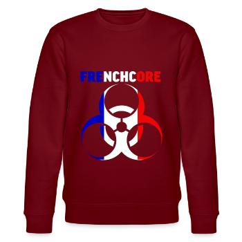 Frenchcore Festival Merch Gabber - Sweat bio CHANGER Stanley/Stella Unisexe - bordeaux - Devant - Nik (191cm) & Marisol (170cm)