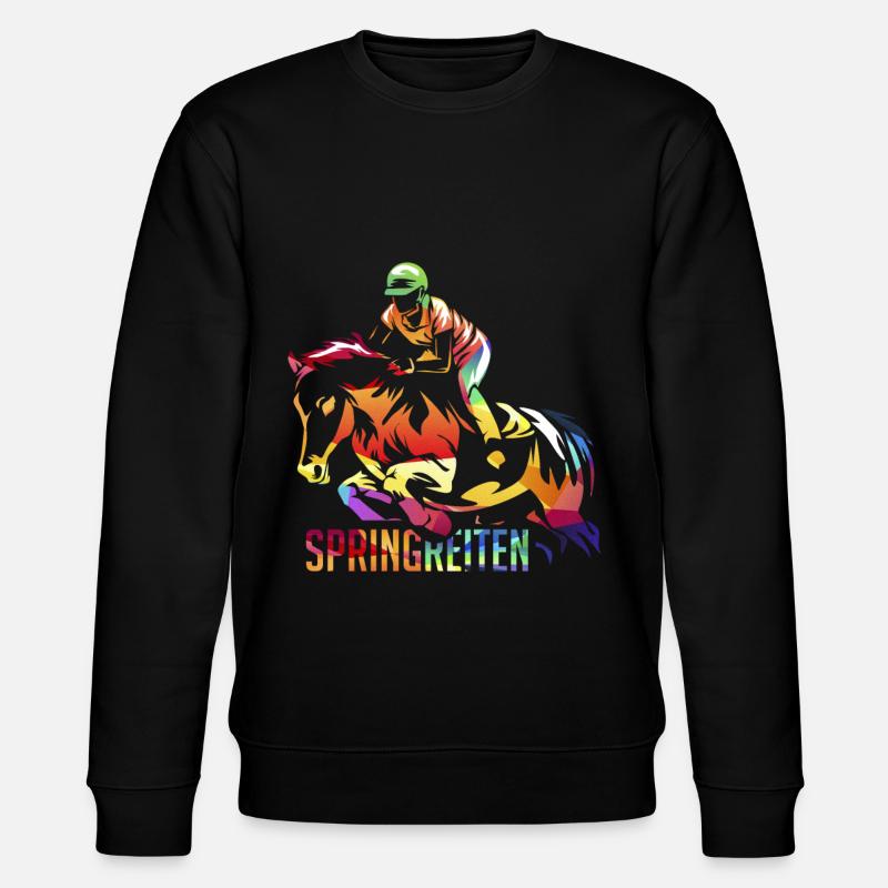 Springreiten Reitsport - Stanley/Stella Unisex Bio-Sweatshirt CHANGER  - Schwarz