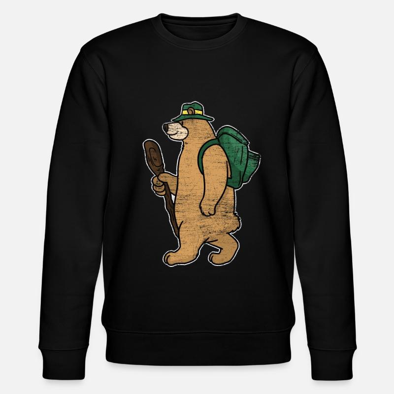 Backpacker Bär Geschenk - Stanley/Stella Unisex Bio-Sweatshirt CHANGER  - Schwarz
