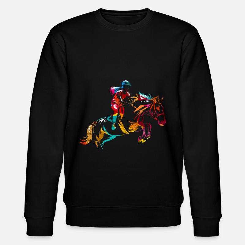 Springreiten Geschenk - Stanley/Stella Unisex Bio-Sweatshirt CHANGER  - Schwarz