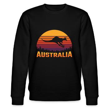 Känguru Australien Tierliebhaber - Stanley/Stella Unisex Bio-Sweatshirt CHANGER  - Schwarz - Vorne - Nik (191cm) & Marisol (170cm)