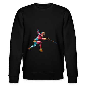 fencing - Stanley/Stella CHANGER Unisex Organic Sweatshirt - black - Front - Nik (191cm) & Marisol (170cm)