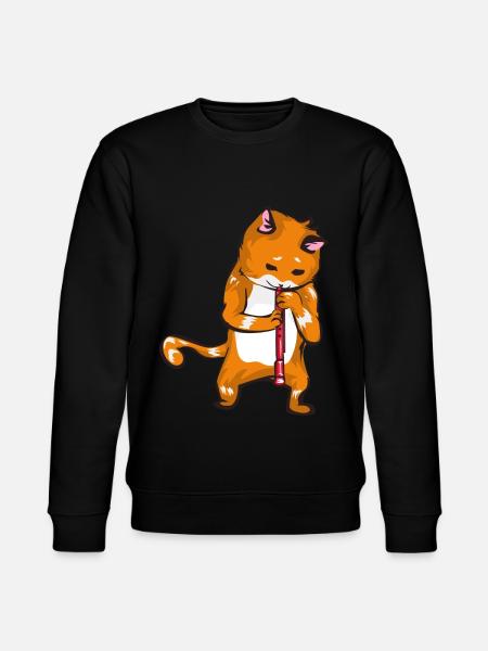 Oboe Cat - Stanley/Stella CHANGER Unisex Organic Sweatshirt - black