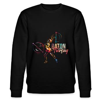 Baton Twirling - Stanley/Stella CHANGER Unisex Organic Sweatshirt - black - Front - Nik (191cm) & Marisol (170cm)