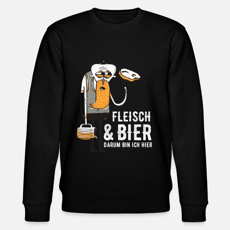 Fleisch Bier Steak Grillen - Stanley/Stella Unisex Bio-Sweatshirt CHANGER  - Schwarz
