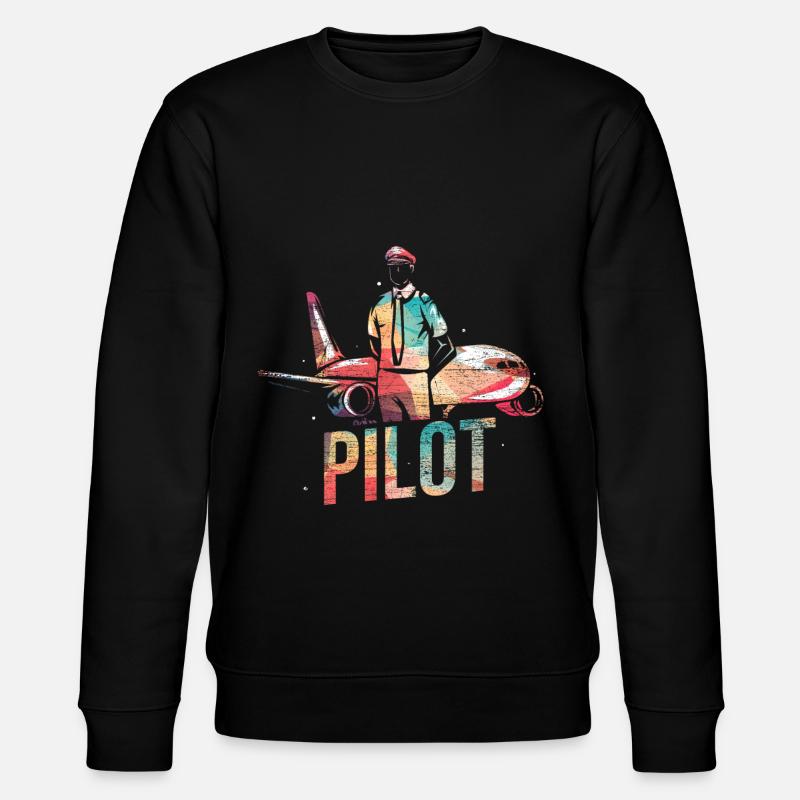 Flugzeug Pilot - Stanley/Stella Unisex Bio-Sweatshirt CHANGER  - Schwarz