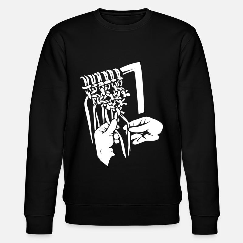 Macrame knotting technique - Stanley/Stella CHANGER Unisex Organic Sweatshirt - black