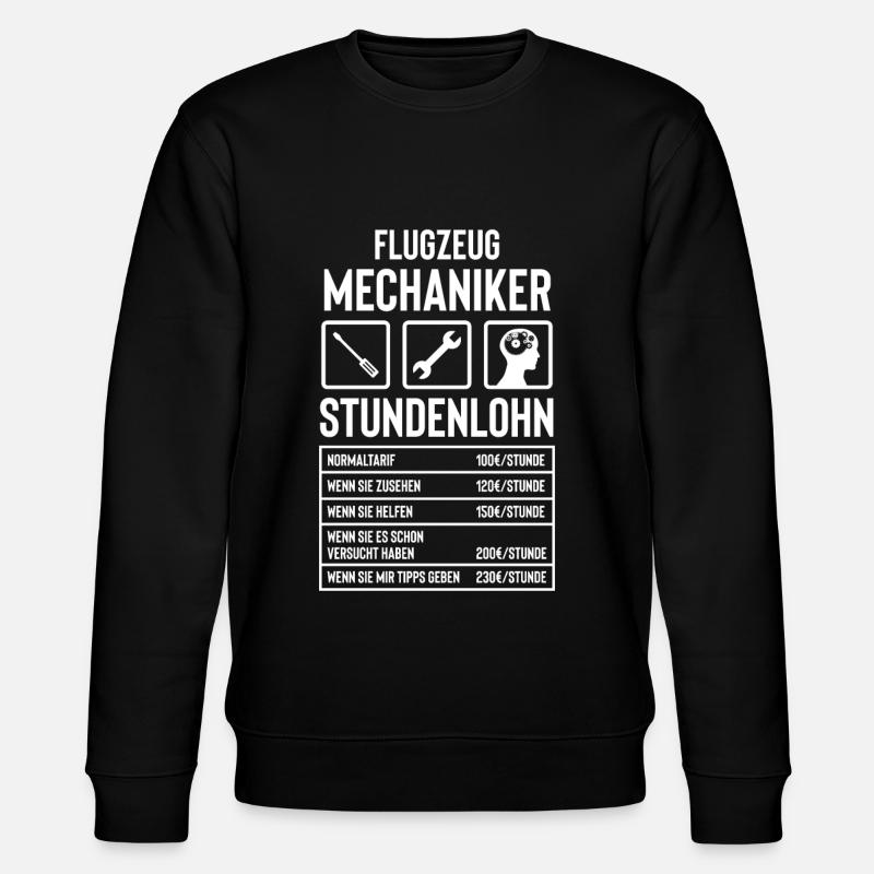 Flugzeugmechaniker Geschenkidee - Stanley/Stella Unisex Bio-Sweatshirt CHANGER  - Schwarz