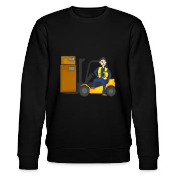LAGERIST - Stanley/Stella Unisex Bio-Sweatshirt CHANGER  - Schwarz - Vorne - Nik (191cm) & Marisol (170cm)