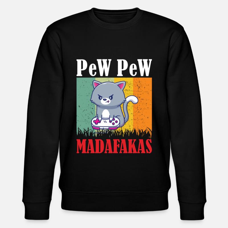 Gaming Cat Pew Pew - Stanley/Stella Unisex Bio-Sweatshirt CHANGER - Schwarz