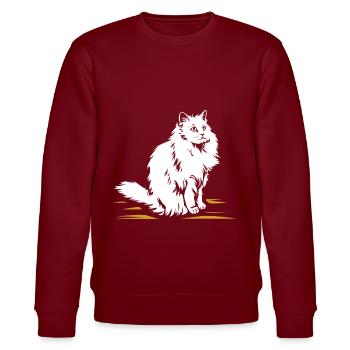 Ragdoll-Katze - Stanley/Stella Unisex Bio-Sweatshirt CHANGER  - Burgunderrot - Vorne - Nik (191cm) & Marisol (170cm)