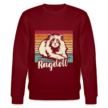 Ragdoll-Katze - Stanley/Stella Unisex Bio-Sweatshirt CHANGER  - Burgunderrot - Vorne - Nik (191cm) & Marisol (170cm)