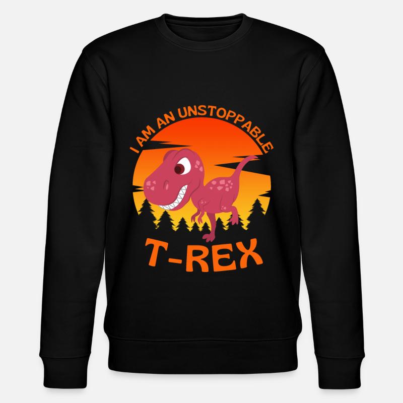 Ich bin ein unaufhaltsamer T-Rex - Stanley/Stella Unisex Bio-Sweatshirt CHANGER  - Schwarz