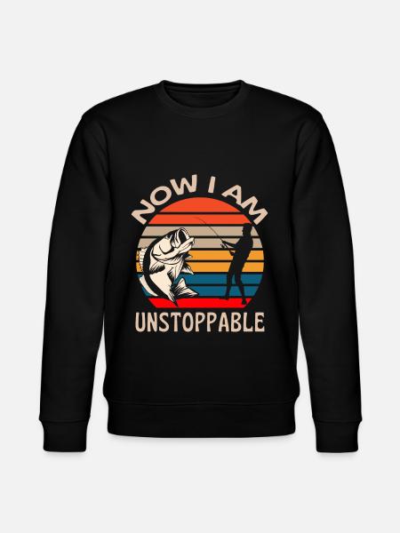 Now I Am Unstoppable Fishing - Stanley/Stella CHANGER Unisex Organic Sweatshirt - black