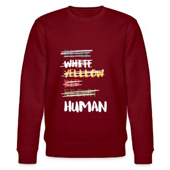 Anti Racism Protest Antirassismus - Anti Rassismus - Stanley/Stella Unisex Bio-Sweatshirt CHANGER  - Burgunderrot - Vorne - Nik (191cm) & Marisol (170cm)