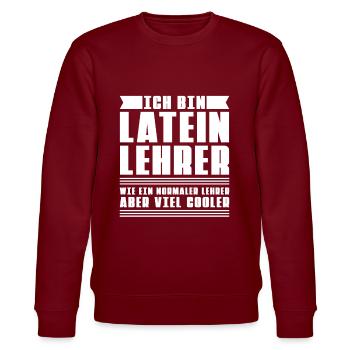 Latein Lehrer - Stanley/Stella Unisex Bio-Sweatshirt CHANGER  - Burgunderrot - Vorne - Nik (191cm) & Marisol (170cm)
