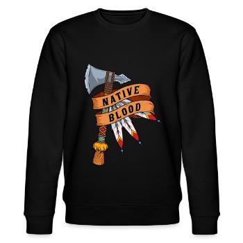 Indianer - Stanley/Stella Unisex Bio-Sweatshirt CHANGER  - Schwarz - Vorne - Nik (191cm) & Marisol (170cm)