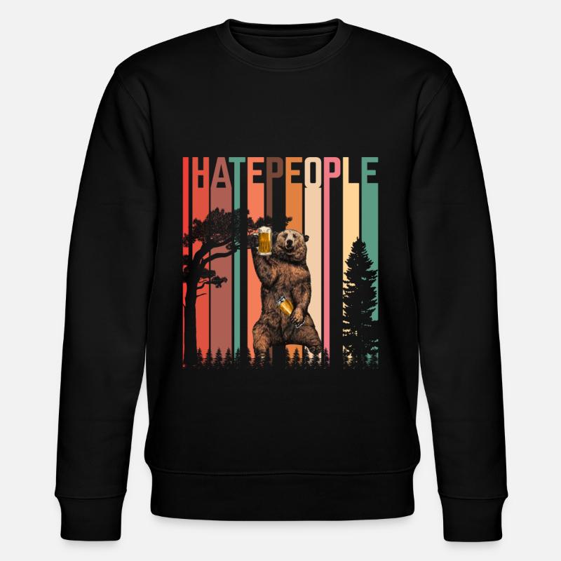 I Hate People - Stanley/Stella CHANGER Unisex Organic Sweatshirt - black