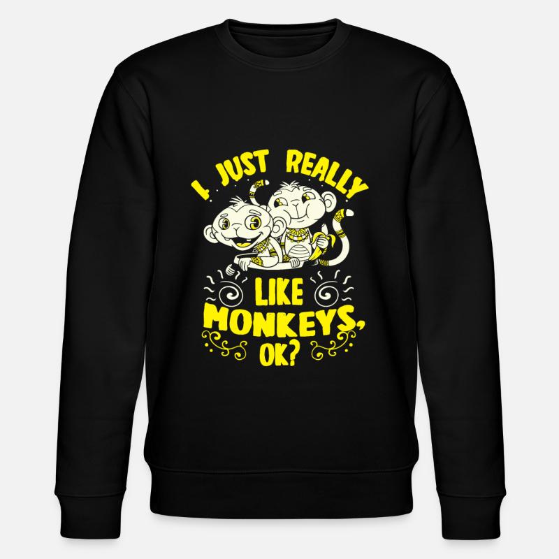 Monkey - Stanley/Stella CHANGER Unisex Organic Sweatshirt - black