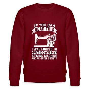 Sewing Sewing Machine Closer Tailor - Stanley/Stella CHANGER Unisex Organic Sweatshirt - burgundy - Front - Nik (191cm) & Marisol (170cm)