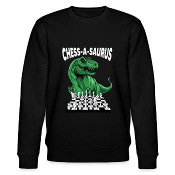 Schach Schachfigur - Stanley/Stella Unisex Bio-Sweatshirt CHANGER  - Schwarz - Vorne - Nik (191cm) & Marisol (170cm)